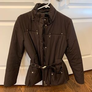 Ellen Rose Women's Brown Jacket with Belt